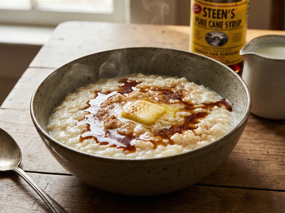 Sweet Rice Porridge with Cane Syrup - Chef Remy