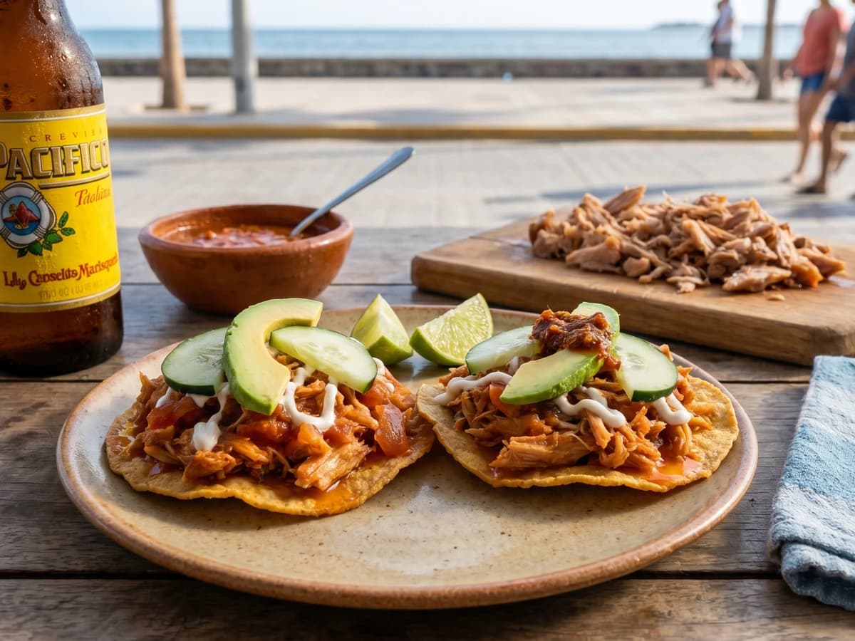 Tostadas de Marlin Ahumado de La Paz
