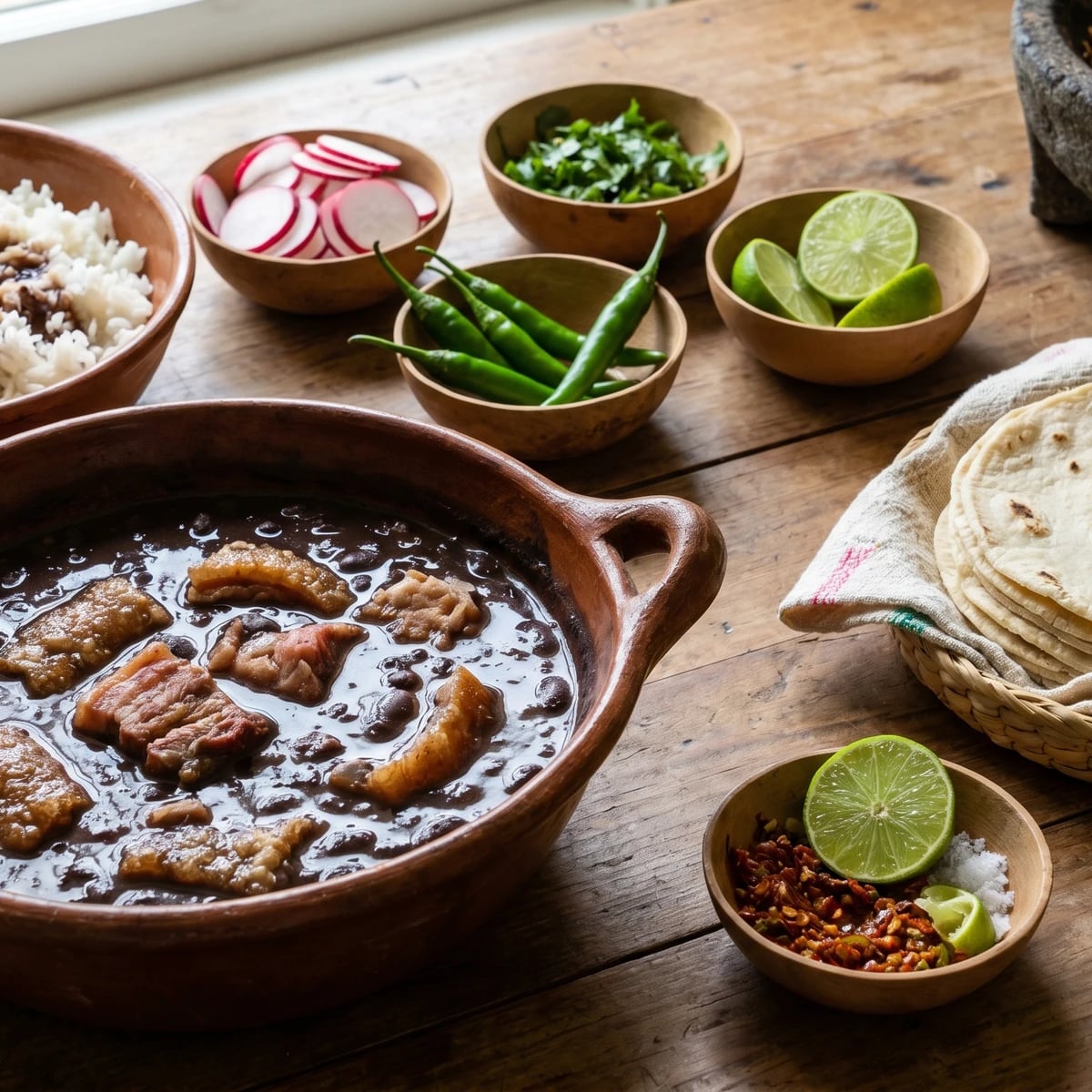 Tabasco Black Beans with Salt Pork (Frijol con Puerco)