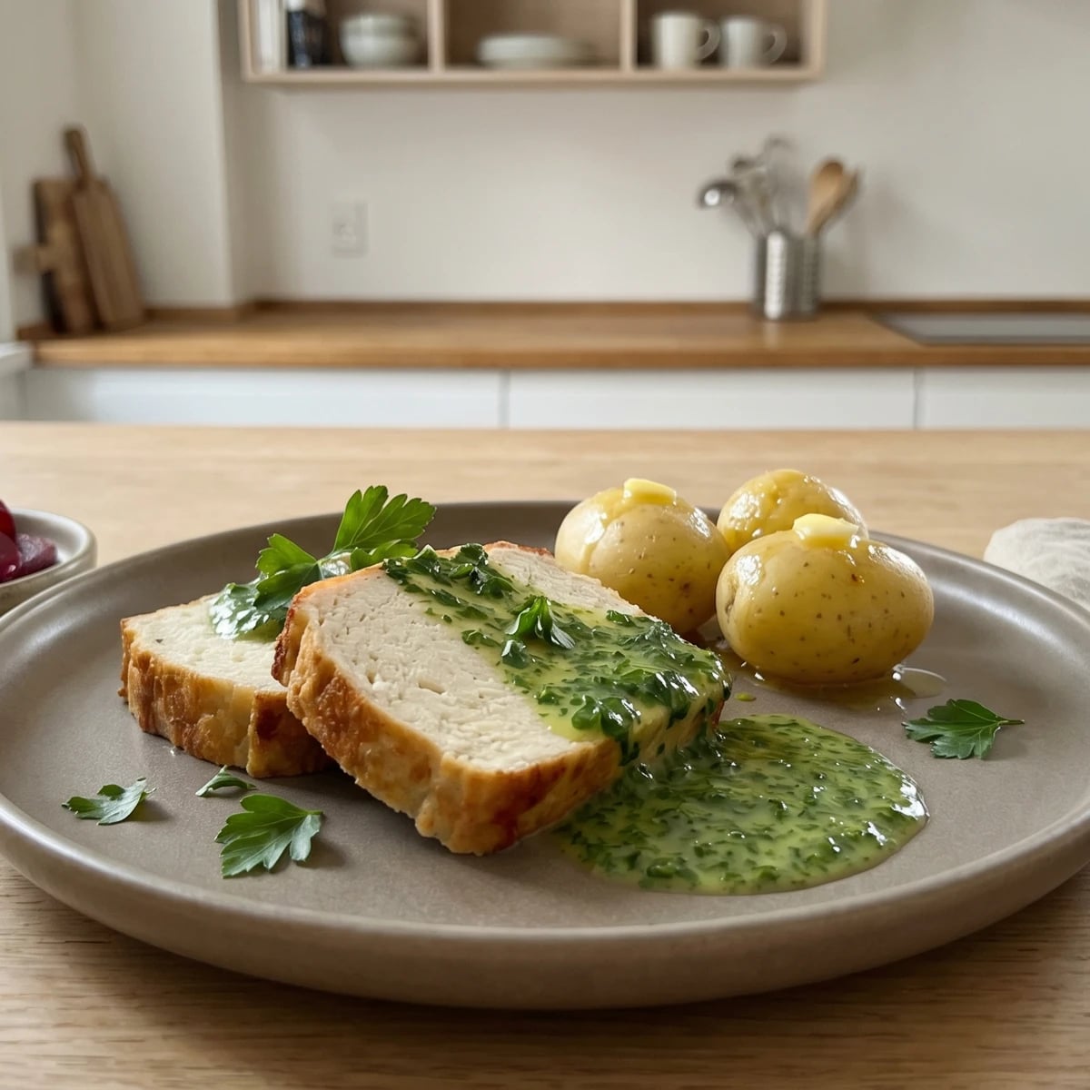 Fiskefarsbrod med Persillesovs