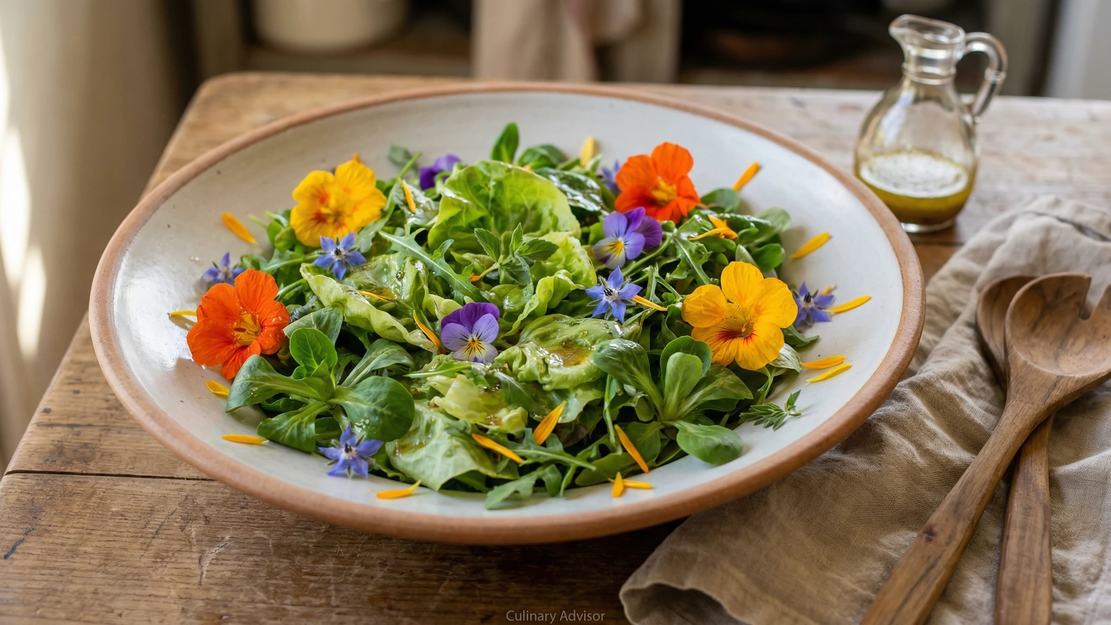 Mixed Greens with Edible Flowers
