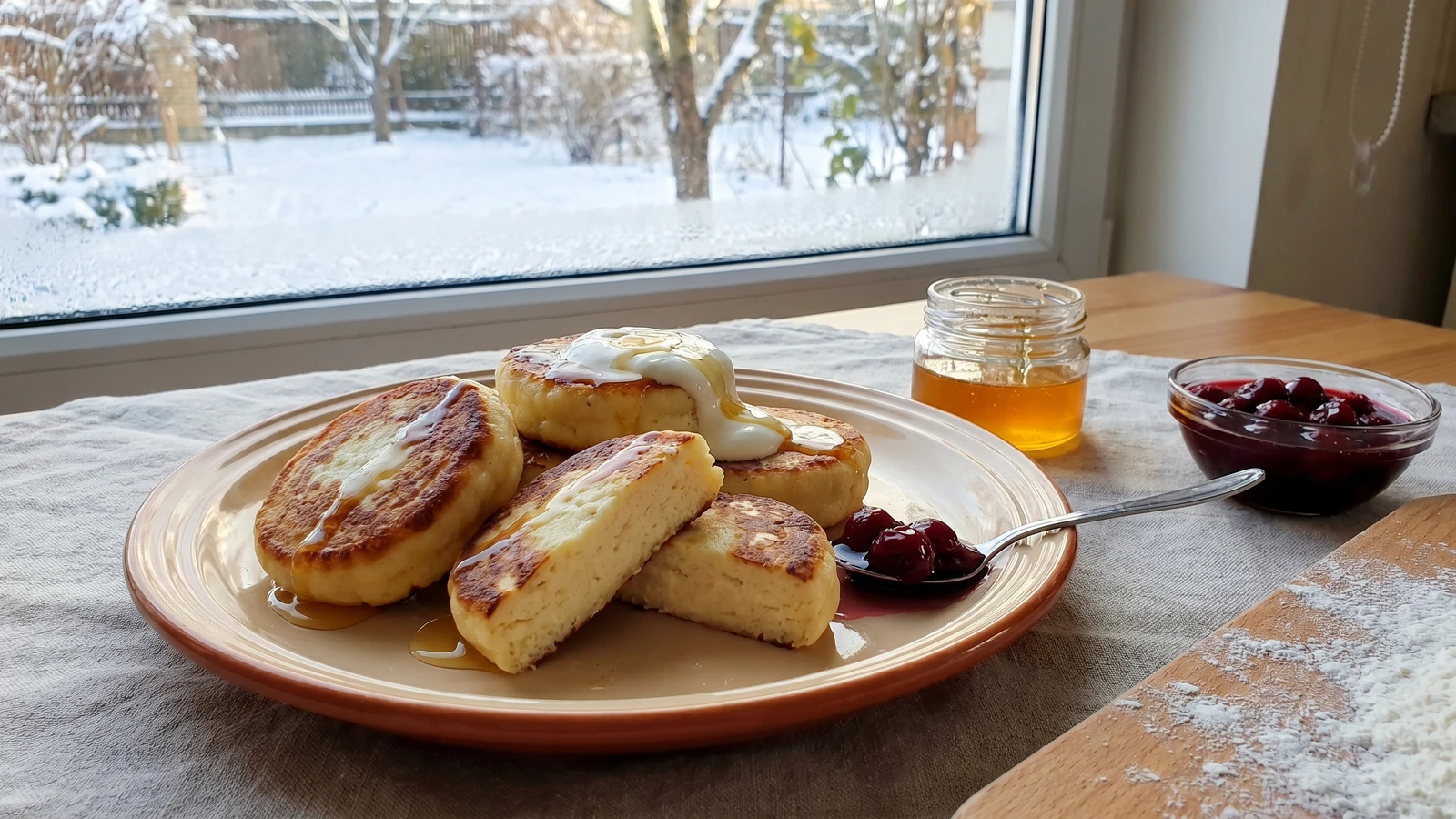 Syrnyky (сирники, curd cheese pancakes)