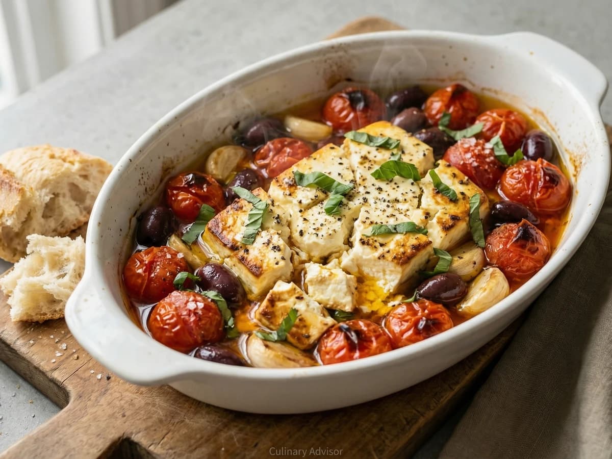 Baked Feta with Tomatoes and Olives - Chef Dean