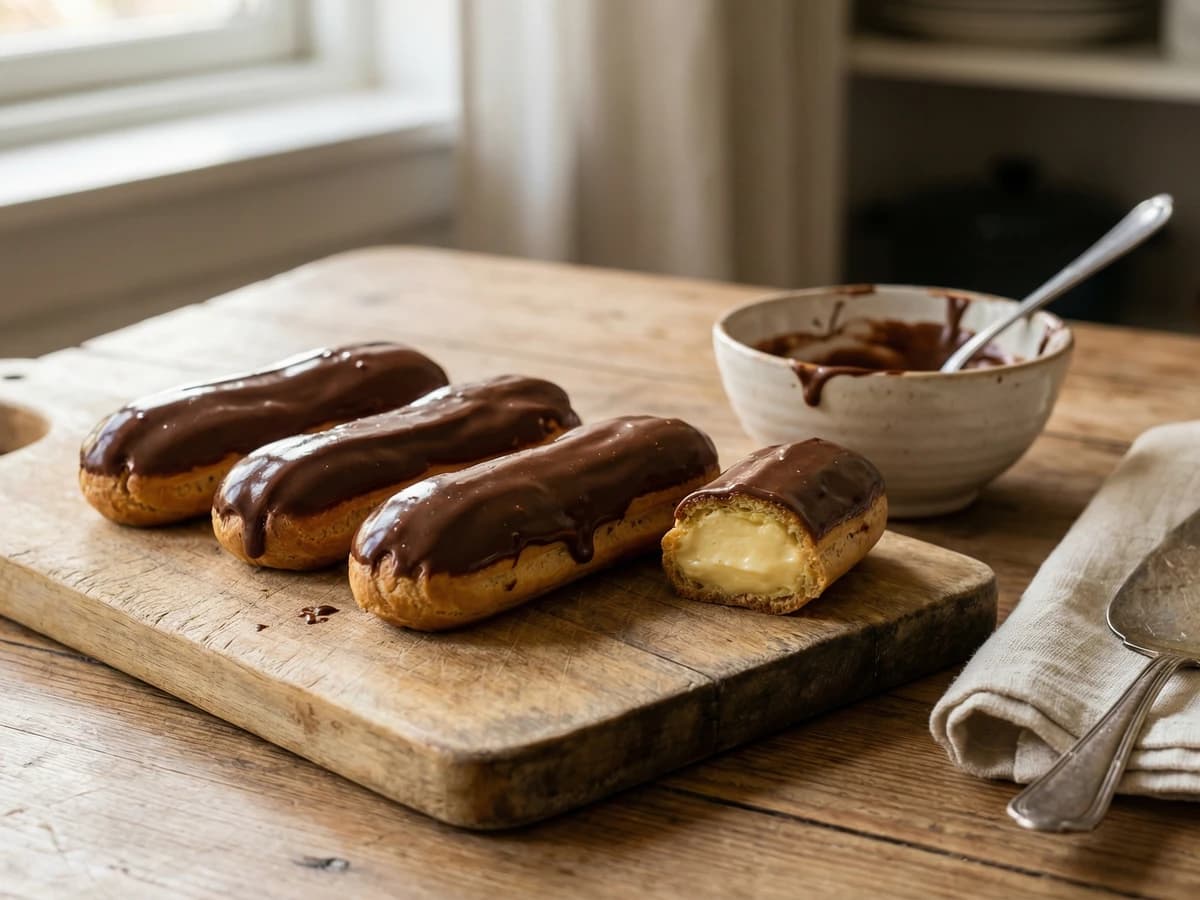 Classic Chocolate Éclairs - Chef Ally