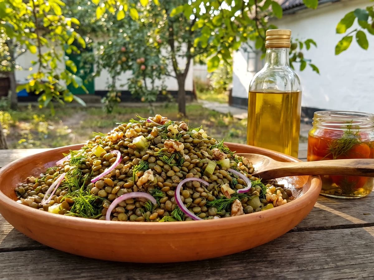 Salat z Sochevytsi (салат з сочевиці, lentil salad) - Chef Lesia