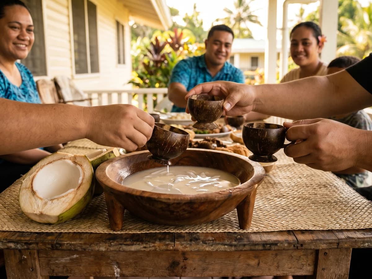 Vei Halo (Tongan Warm Young Coconut Drink) - Chef Makoa