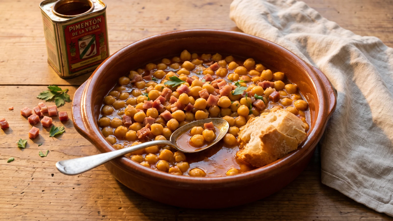 Garbanzos con Jamón a la Castellana