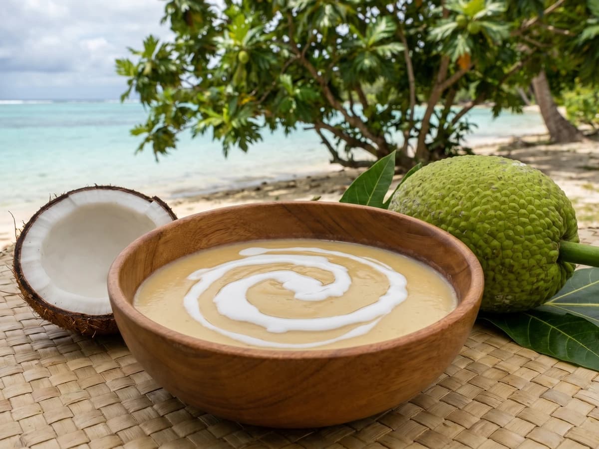 Tuvaluan Breadfruit Poi (Sweet Mashed Mei with Coconut Cream) - Chef Makoa