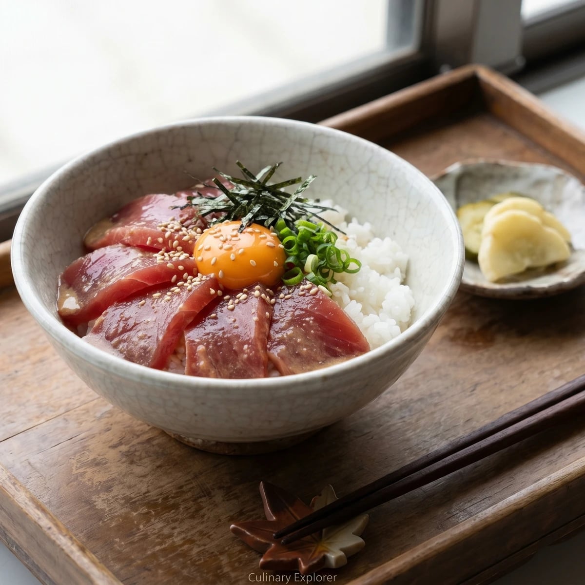Hyūgadon (ひゅうが丼, Ōita marinated tuna rice bowl)