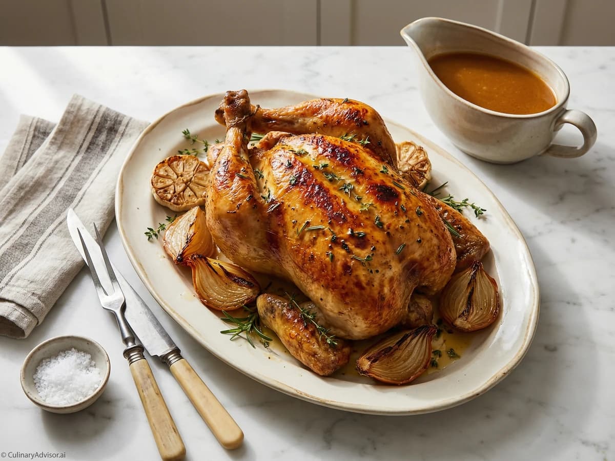 Sunday Roast Chicken with Pan Gravy - Chef Dean