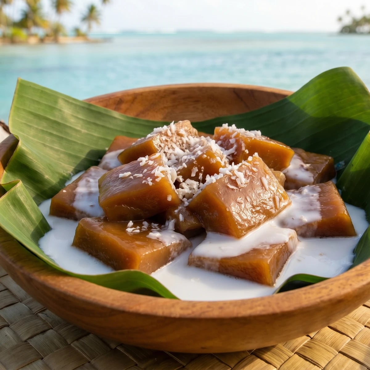 Poʻe Meika (Tahitian Banana Pudding in Coconut Milk)