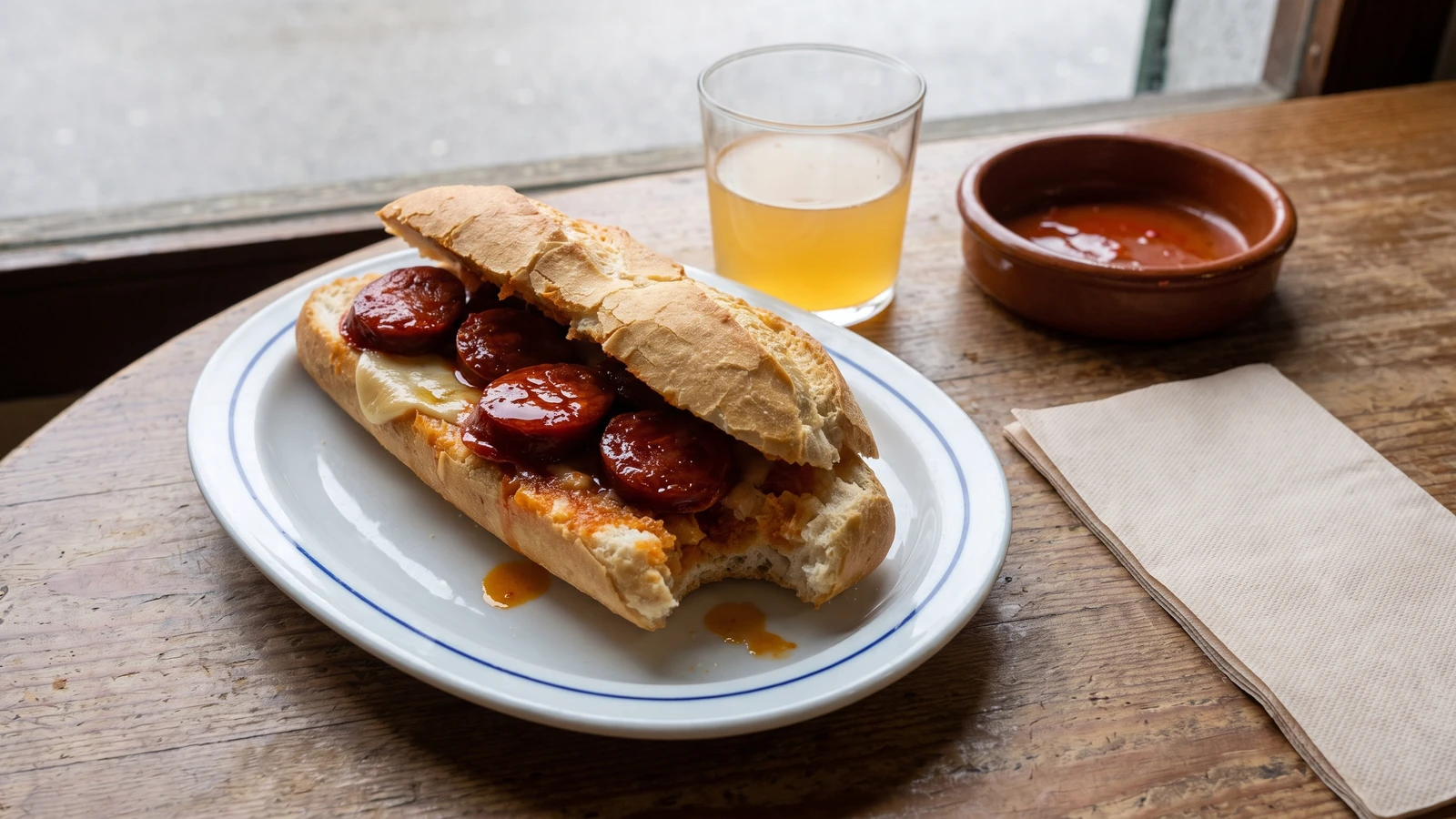 Bocadillo de Chorizo a la Sidra Asturiano