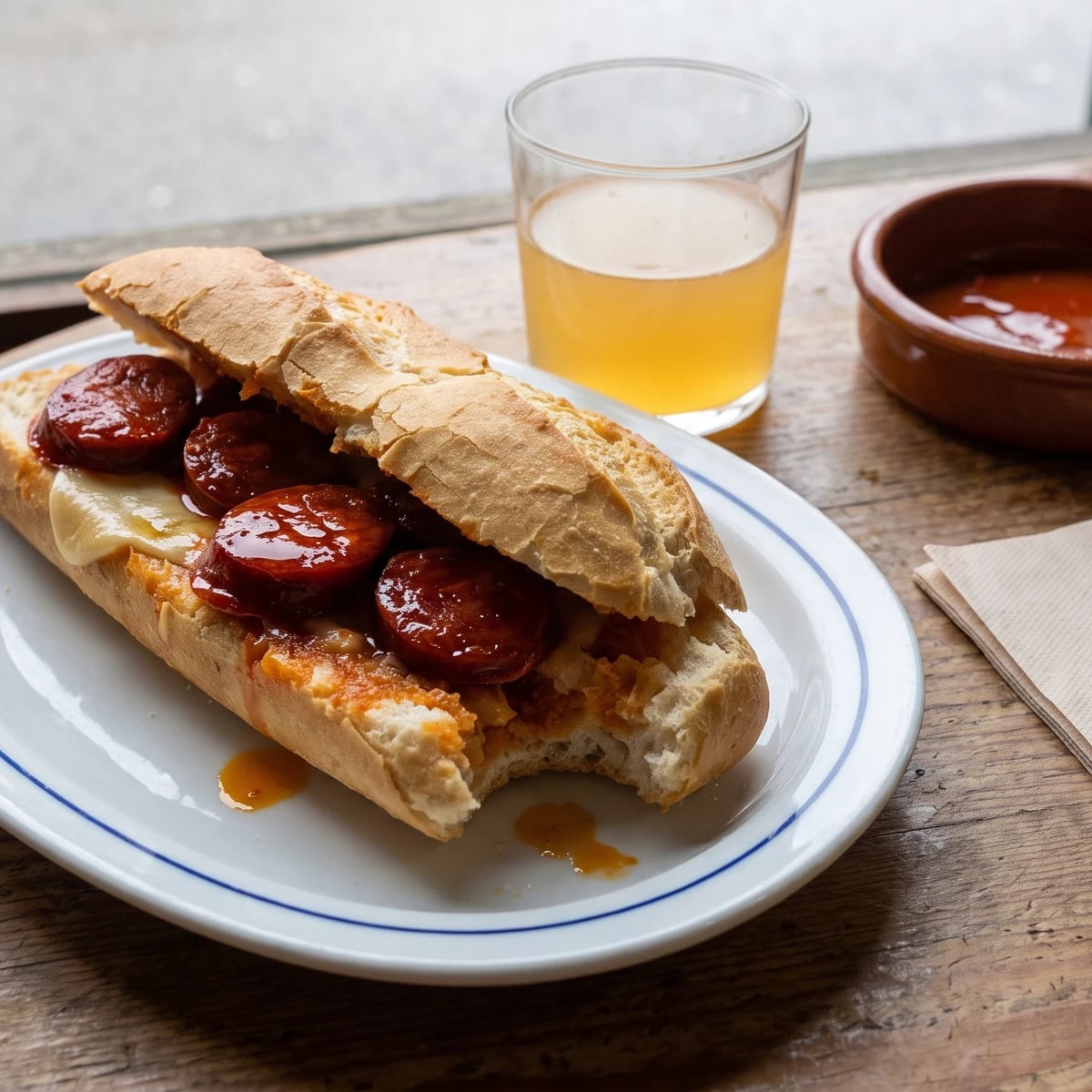 Bocadillo de Chorizo a la Sidra Asturiano