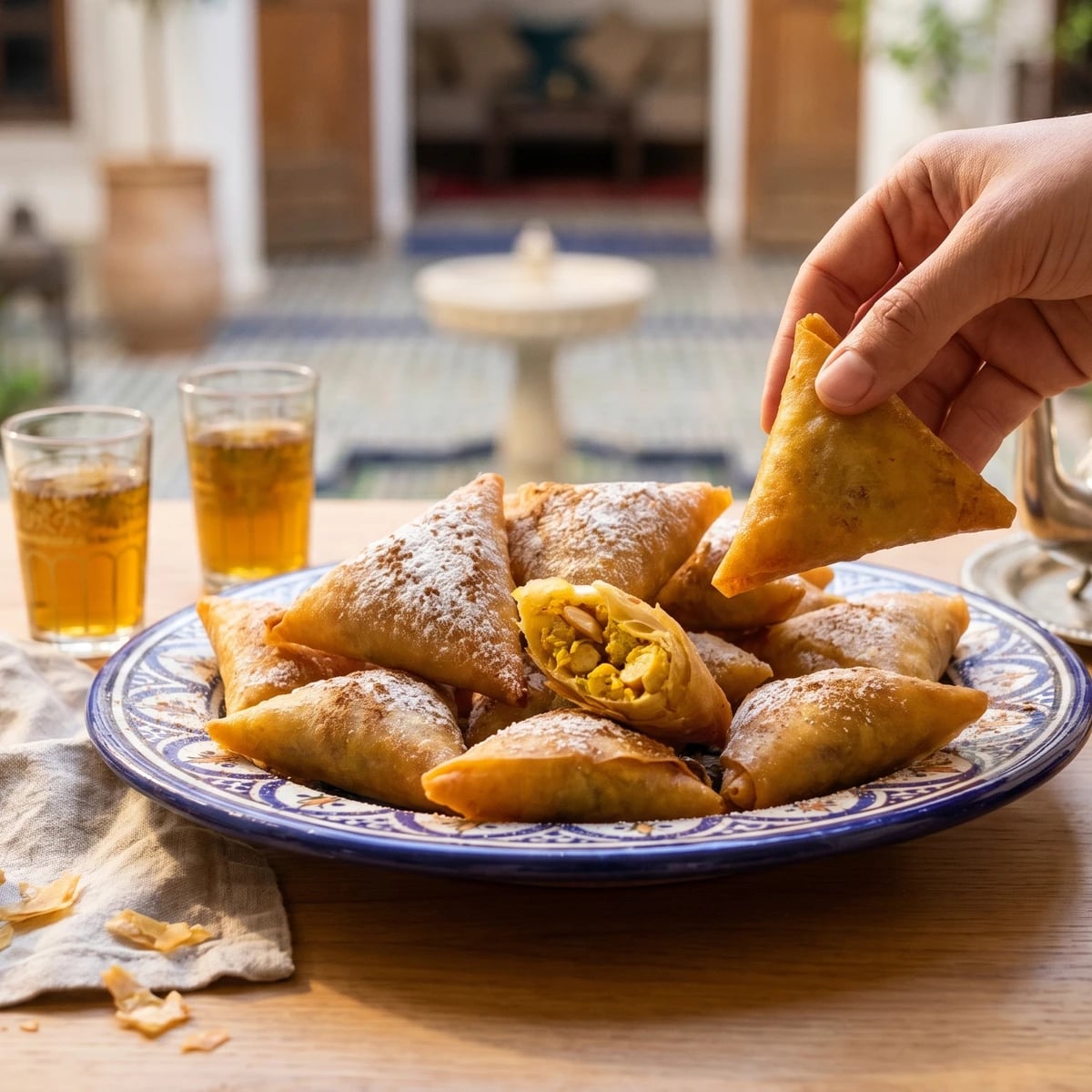 Briouates au Poulet et aux Amandes