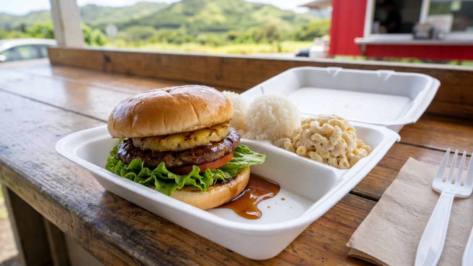 Teriyaki Burger Plate Lunch (Hawaiʻi Local Shoyu-Ginger Burger)