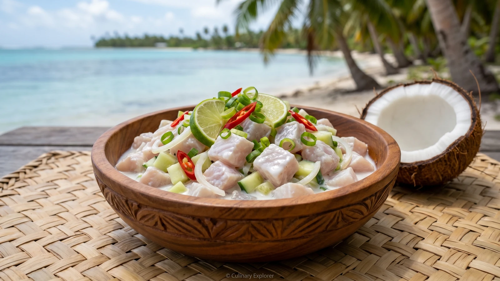 ʻIka Mata (Tuvaluan Atoll Raw Fish in Coconut Cream)