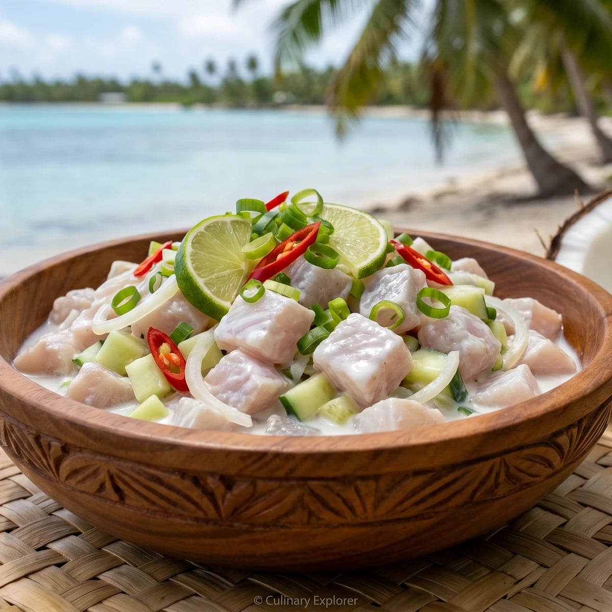 ʻIka Mata (Tuvaluan Atoll Raw Fish in Coconut Cream)