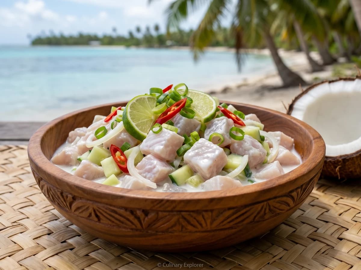 ʻIka Mata (Tuvaluan Atoll Raw Fish in Coconut Cream) - Chef Makoa