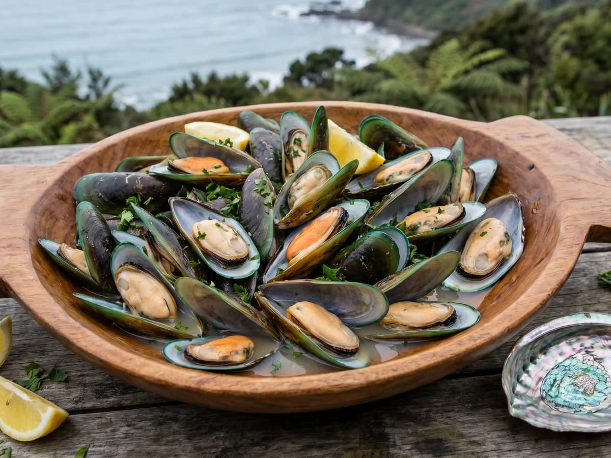 Kūtai Kōhuatia (Māori Steamed Green-Lipped Mussels) - Chef Makoa