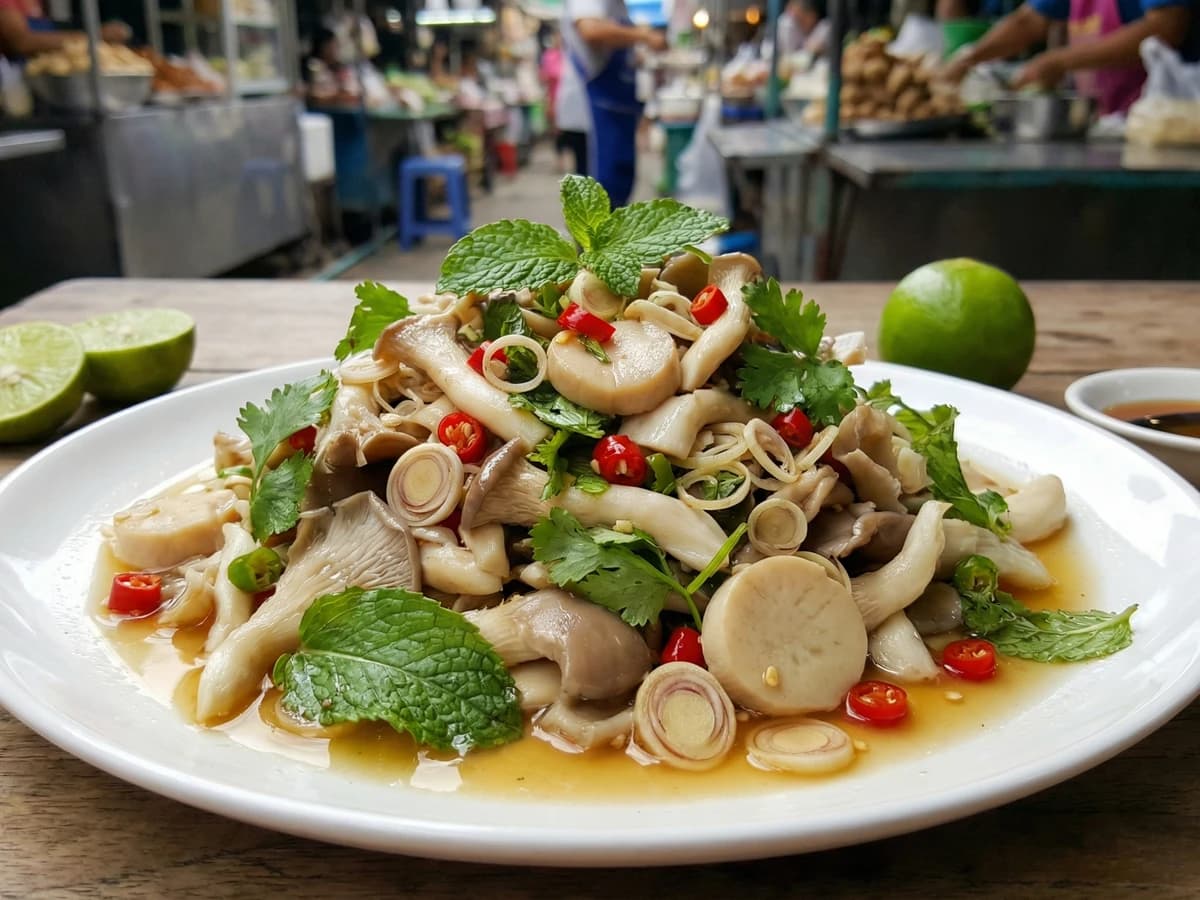 Mushroom Salad (Yam Het) - Chef Fai
