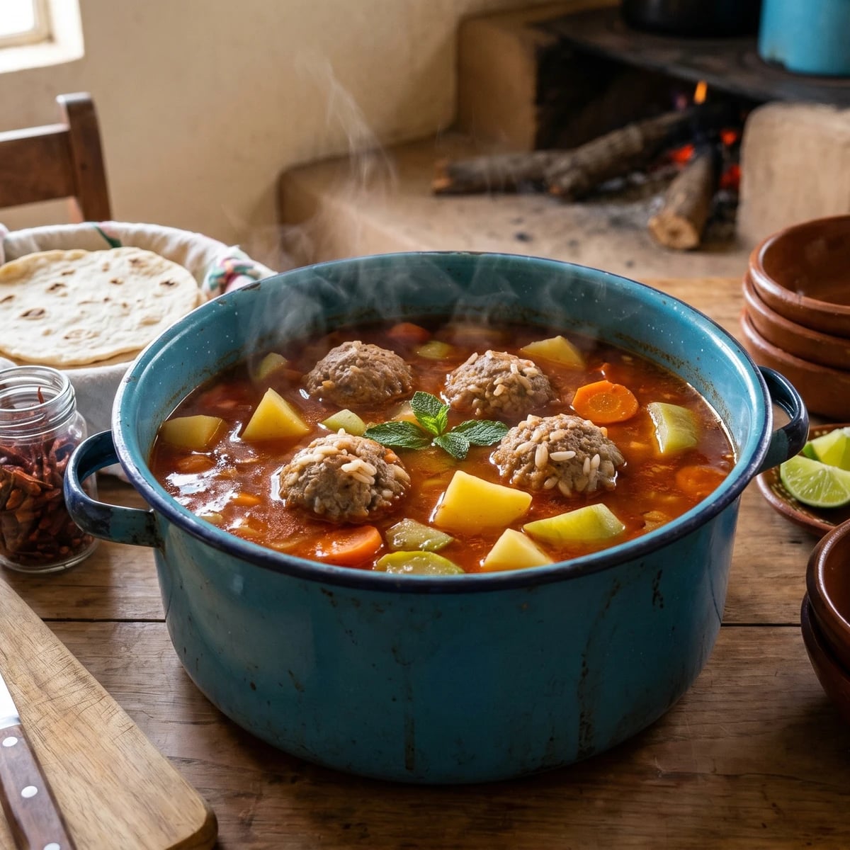 Sopa de Albóndigas Norteña