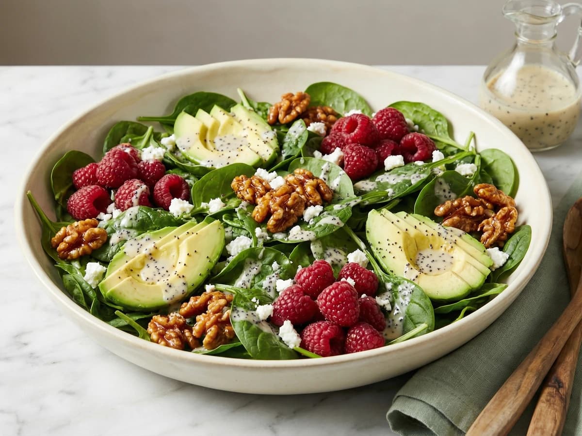 Raspberry-Spinach Salad with Avocado - Chef Dean