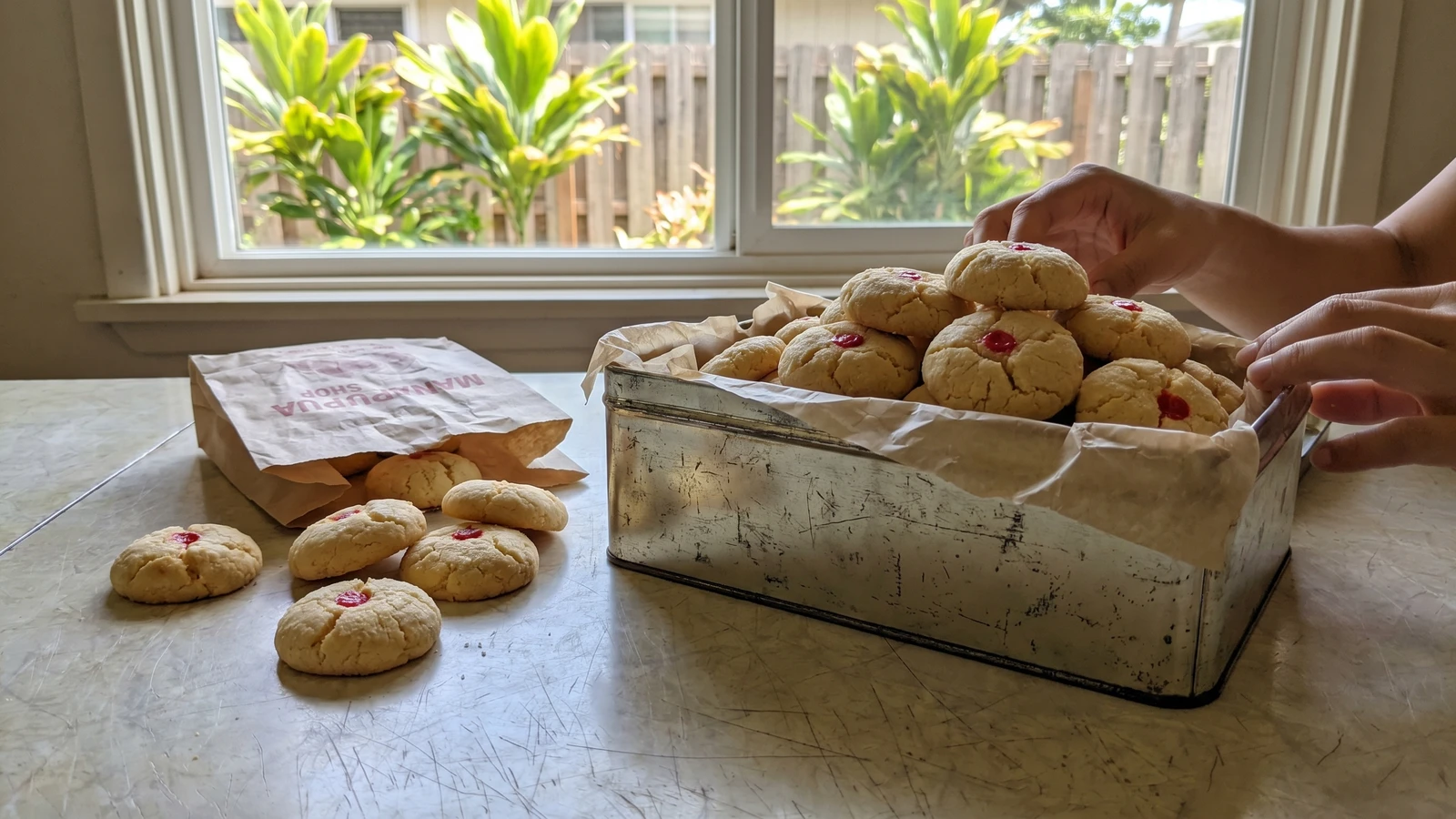 Chinese Almond Cookies (Hawaiʻi Local Red-Dot Cookies)