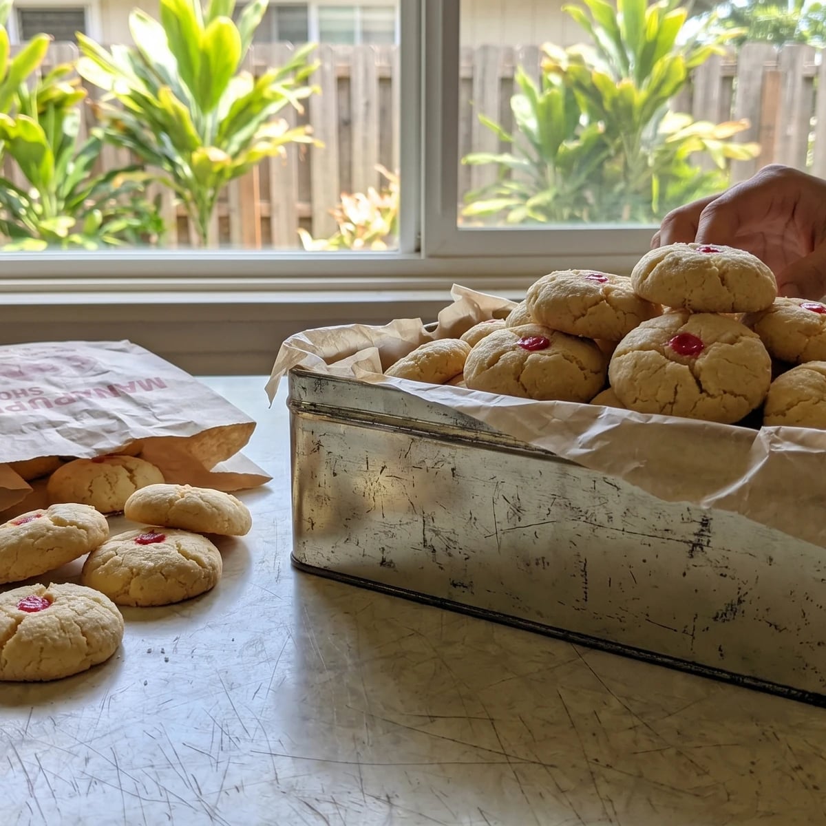 Chinese Almond Cookies (Hawaiʻi Local Red-Dot Cookies)