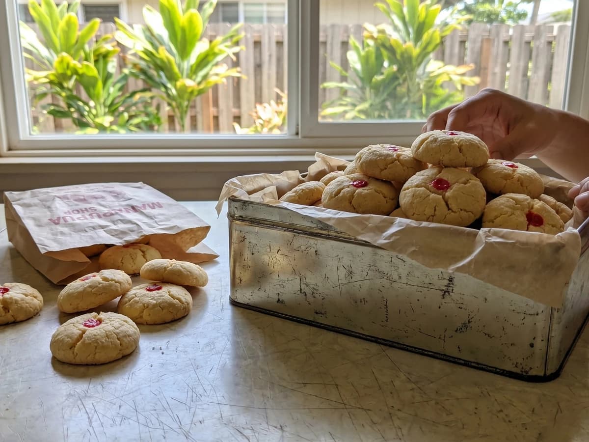 Chinese Almond Cookies (Hawaiʻi Local Red-Dot Cookies) - Chef Makoa