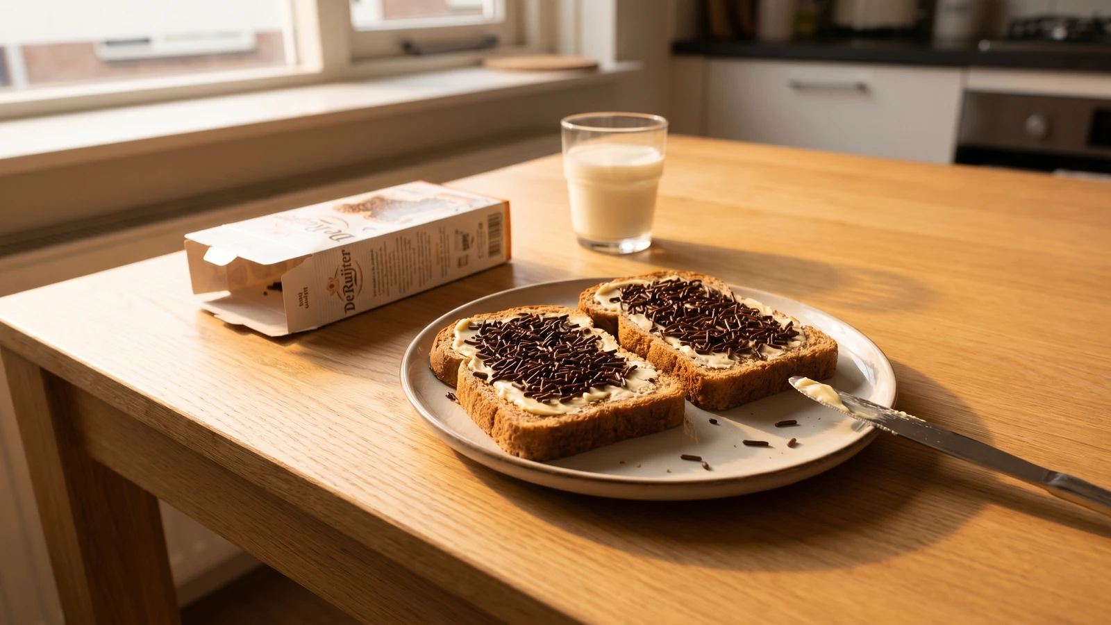 Boterham met Hagelslag (Dutch Chocolate Sprinkle Bread)