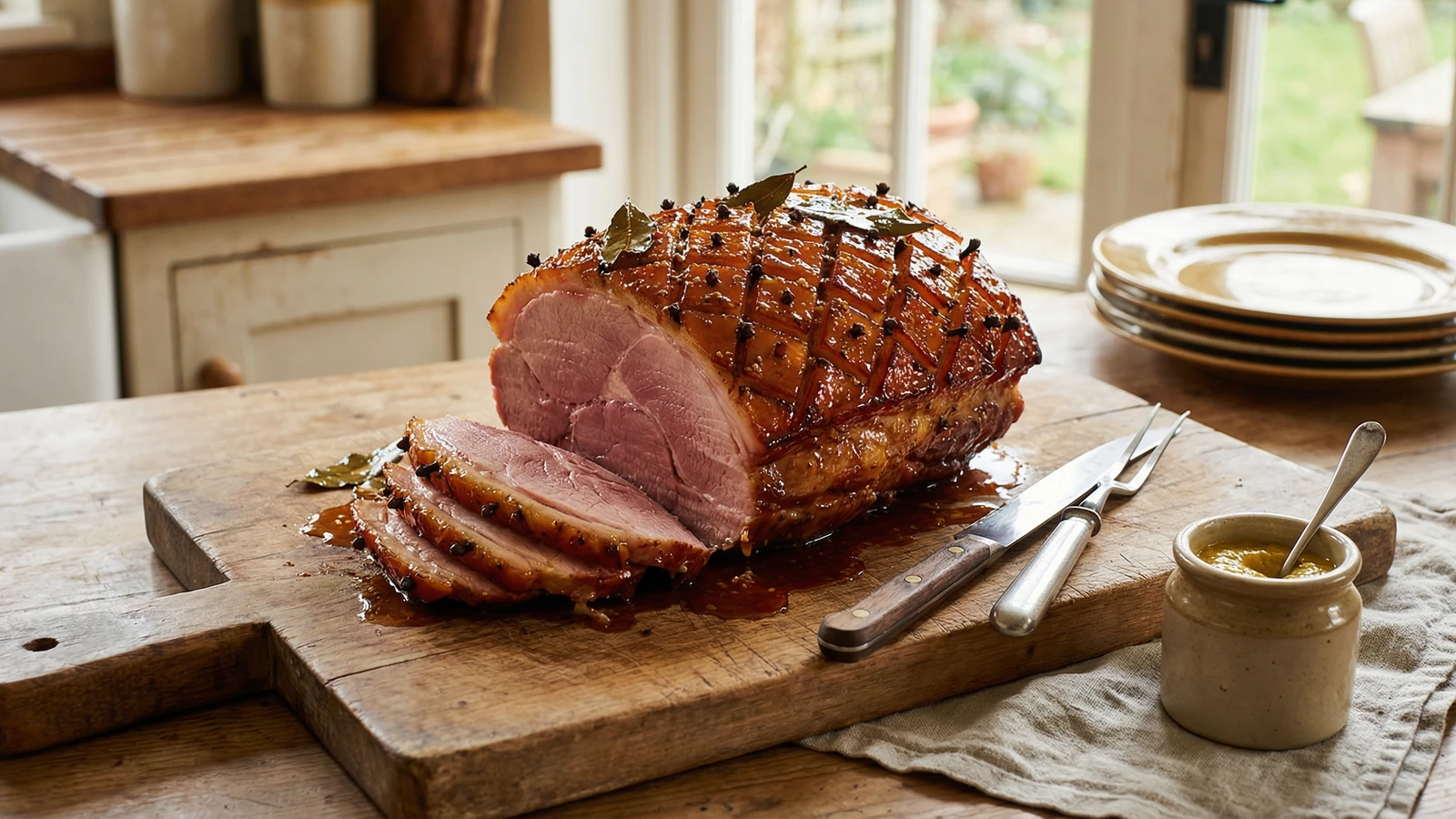 Roast Gammon with Honey and Mustard Glaze