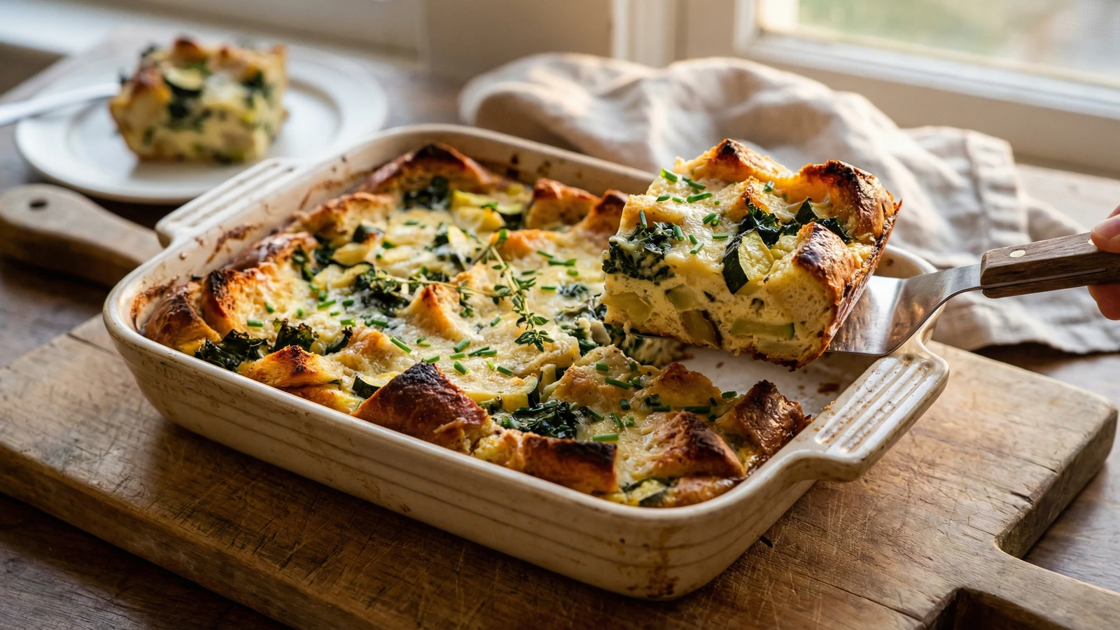 Savory Bread Pudding with Market Vegetables