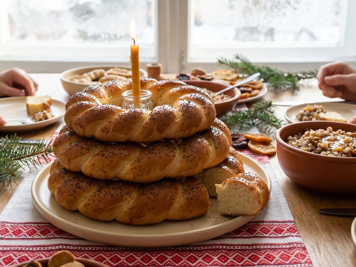 Rizdvyanyi Kalach (різдвяний калач, Christmas ring bread) - Chef Lesia