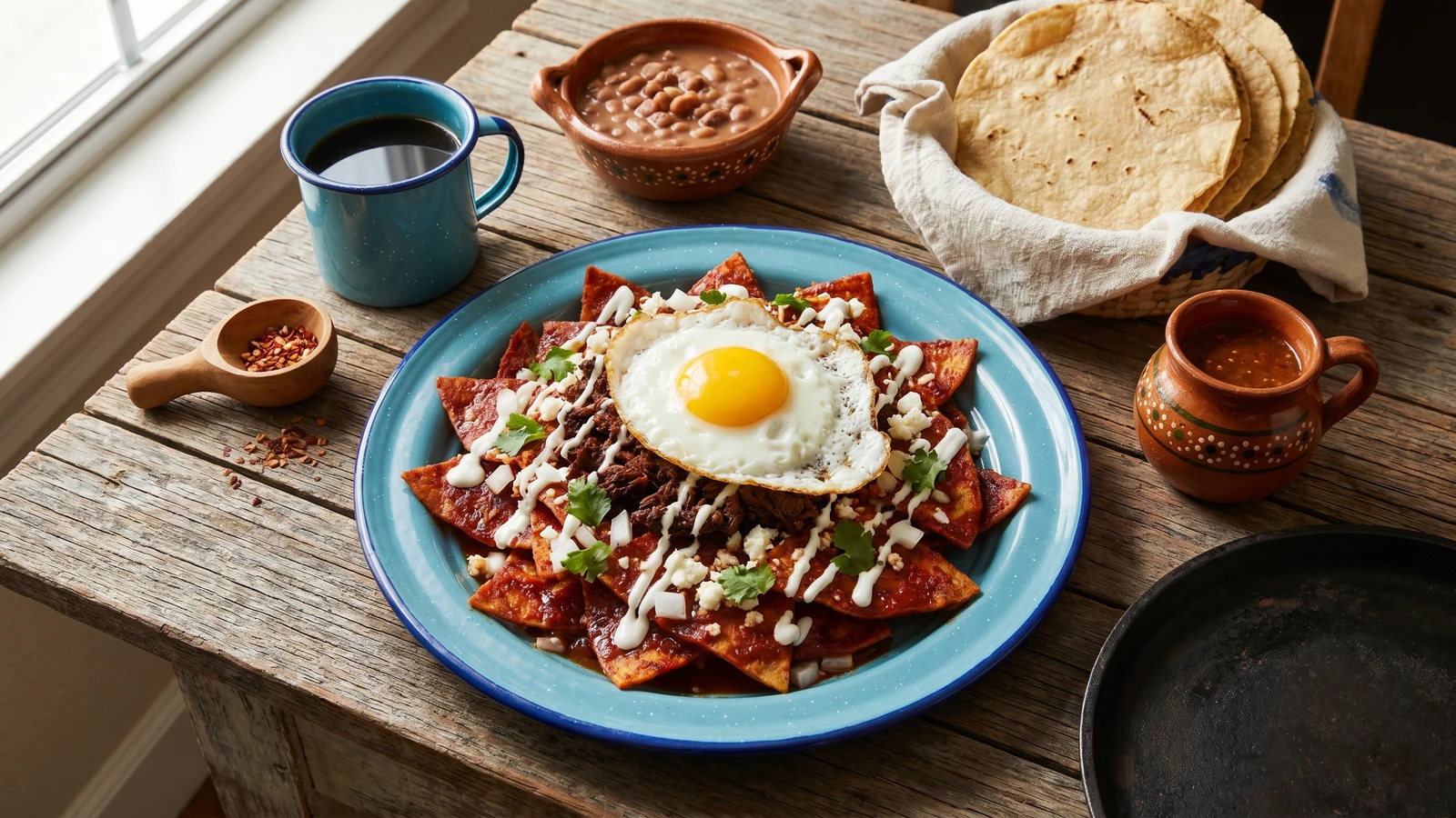 Chilaquiles Sinaloenses con Chilorio