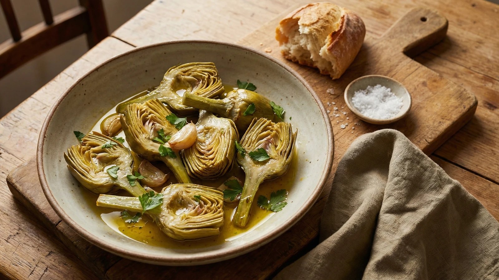 Artichokes Braised in Olive Oil