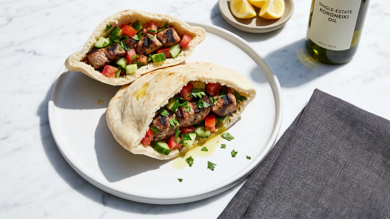 Kypriako Souvlaki se Pita (Κυπριακό Σουβλάκι σε Πίτα)