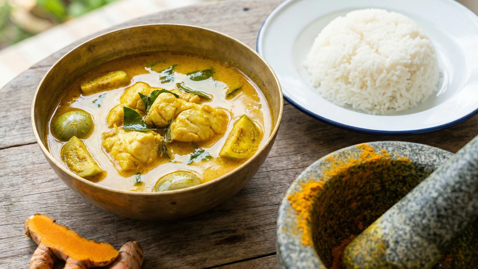 Southern Turmeric Coconut Fish Curry (Gaeng Kati Pla)