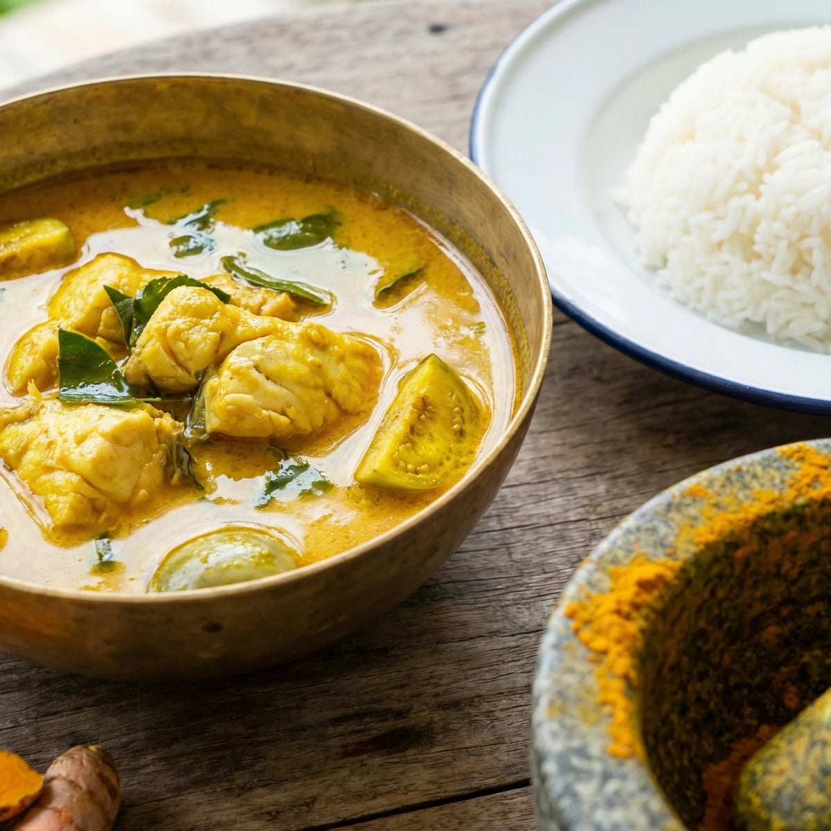Southern Turmeric Coconut Fish Curry (Gaeng Kati Pla)