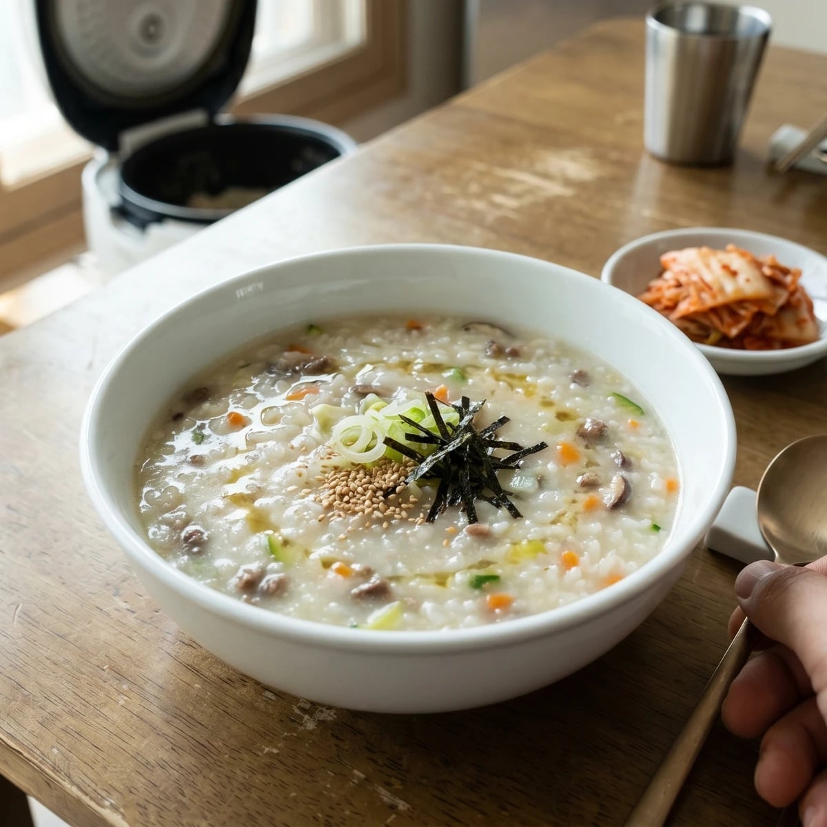 Soegogi-yachae-juk (Beef and Vegetable Porridge)