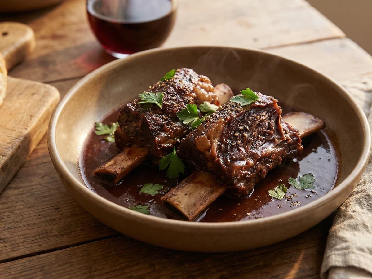 Braised Short Ribs with Red Wine - Chef Ally