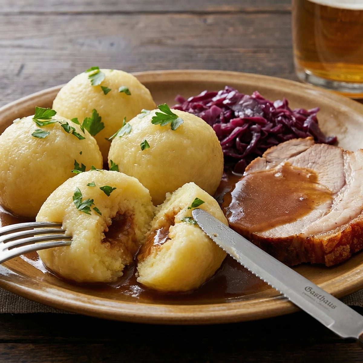 Erdäpfelknödel (Austrian Potato Dumplings)
