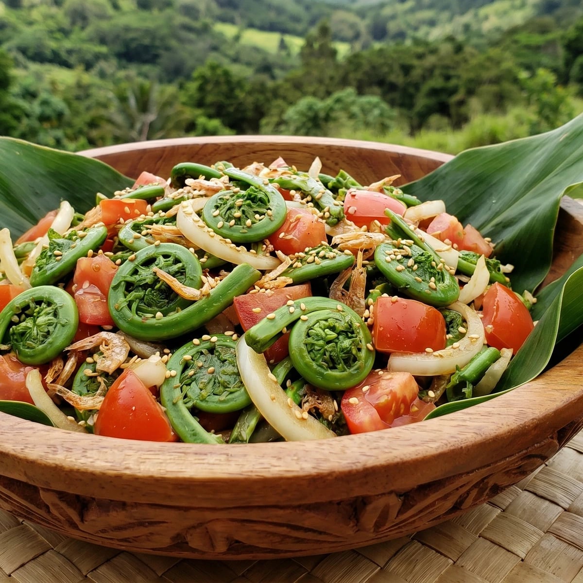 Pohole Salad (Hawaiian Hōʻiʻo Fiddlehead Fern Salad)