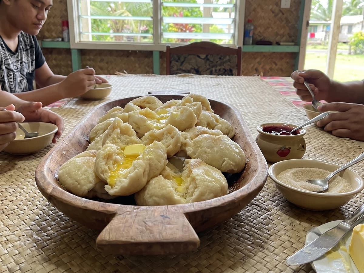 Tōpai (Tongan Boiled Breakfast Dumplings) - Chef Makoa