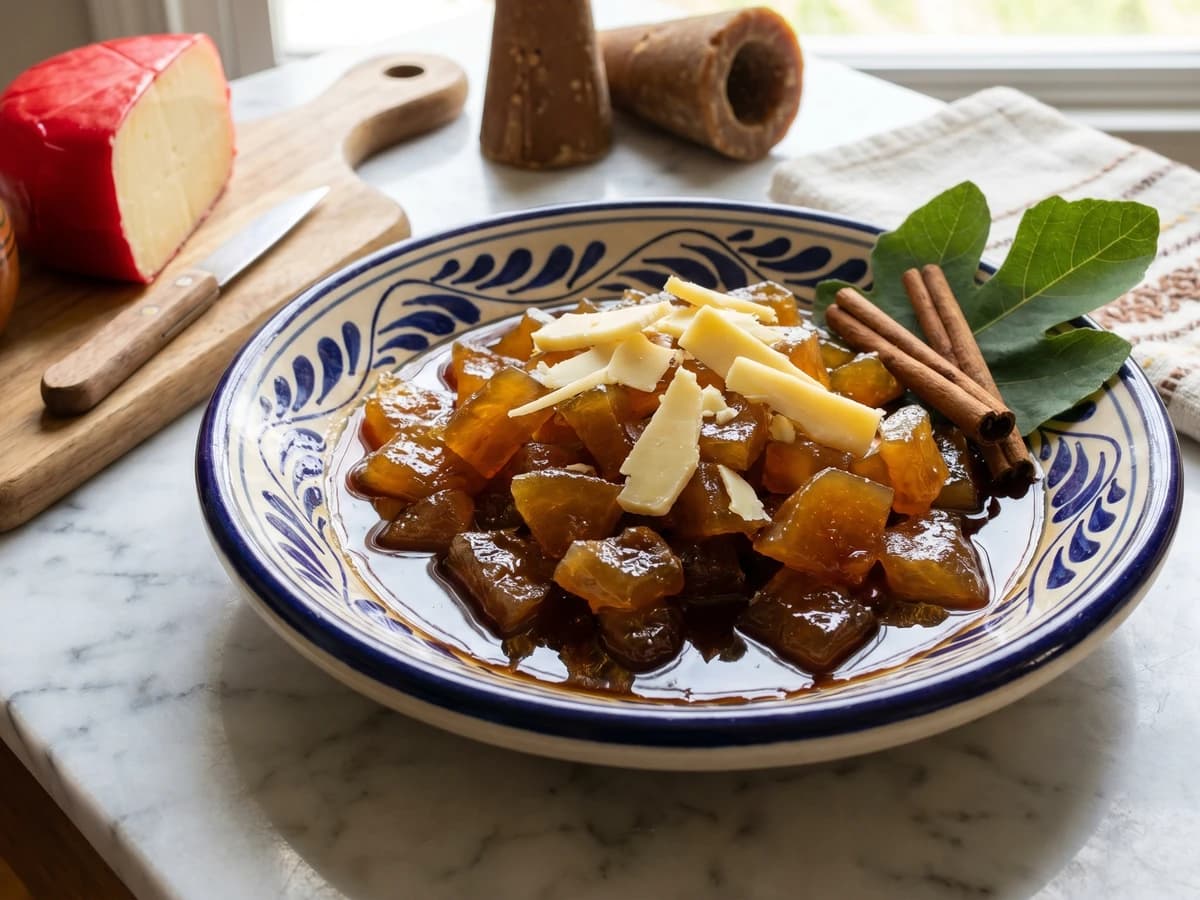 Dulce de Papaya Verde con Queso de Bola - Chef Lupita