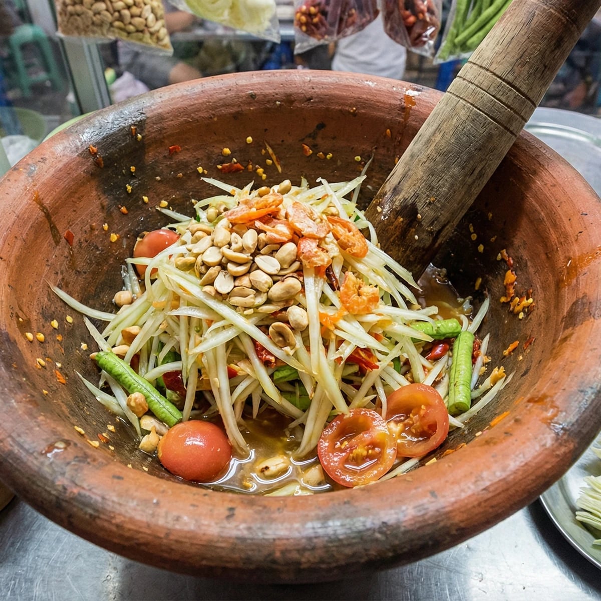 Green Papaya Salad (Som Tam Thai ส้มตำไทย)
