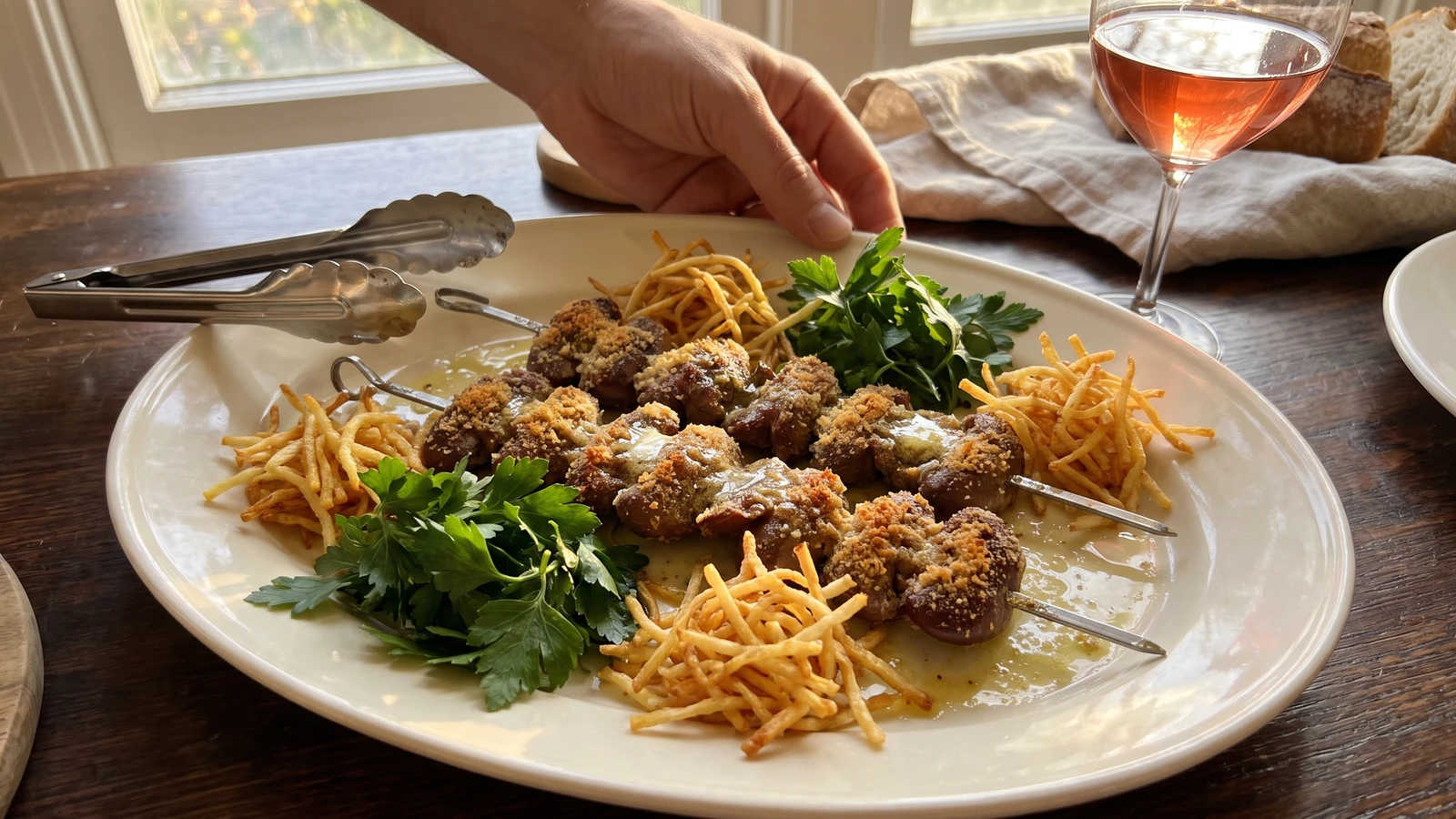 Rognons Brochette au Vert Pré