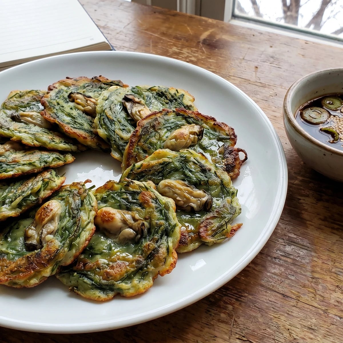 Maesaengi-gul-jeon (Seaweed and Oyster Jeon)