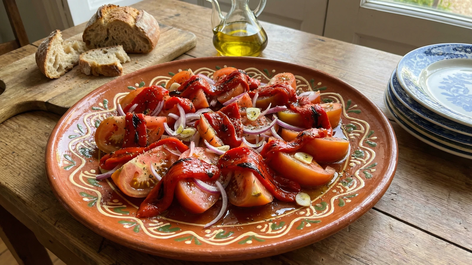 Salada de Tomate e Pimentos Assados