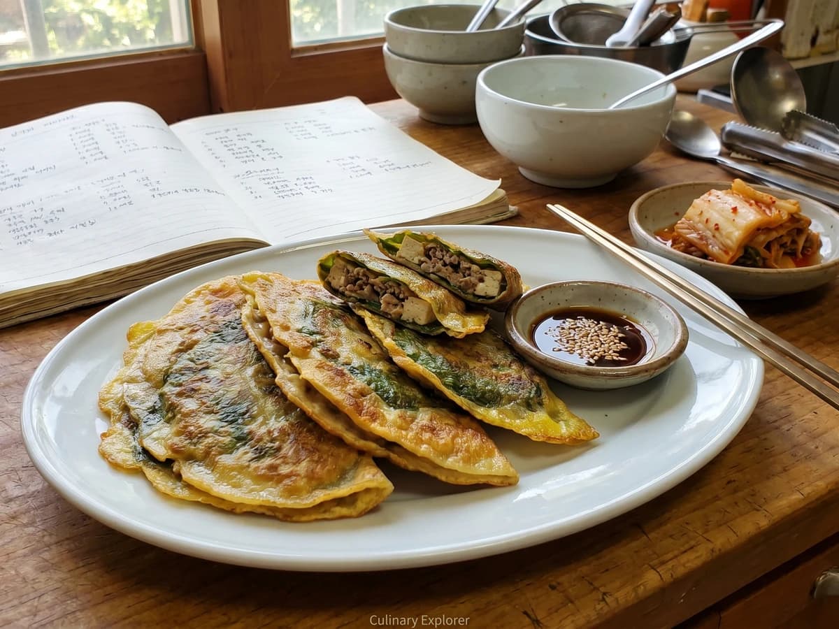 Kkaennip-jeon (Stuffed Perilla Leaf Jeon) - Chef Jeong-sun