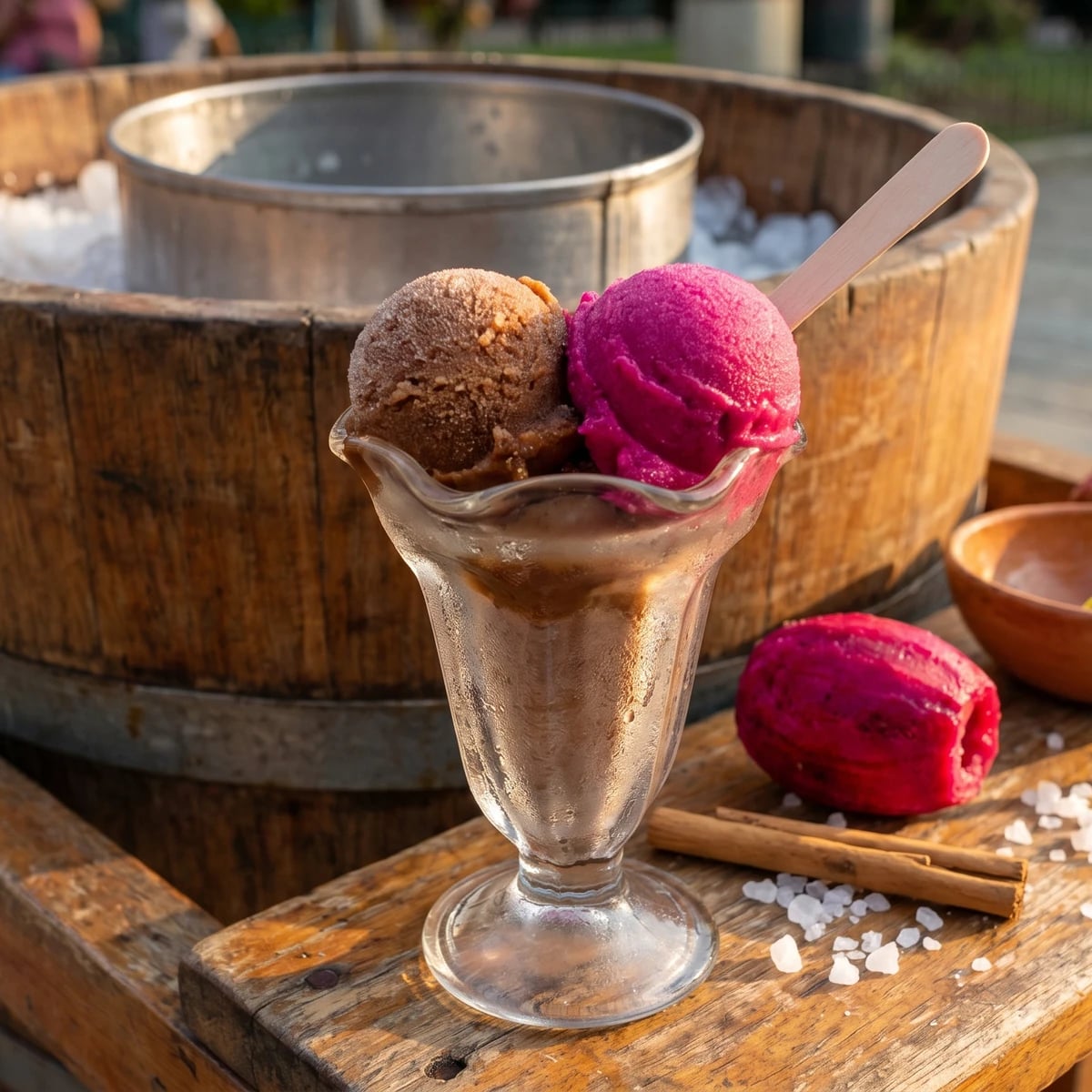 Nieve de Leche Quemada con Tuna